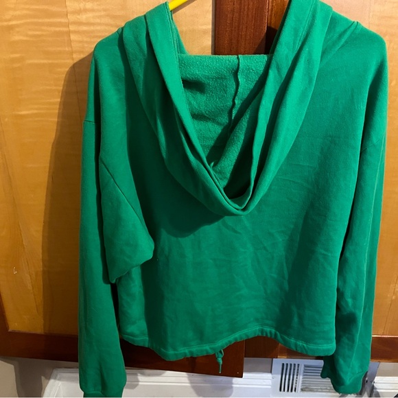 PINK Victoria's Secret Bold Green V-Neck Hoodie - Picture 3 of 3